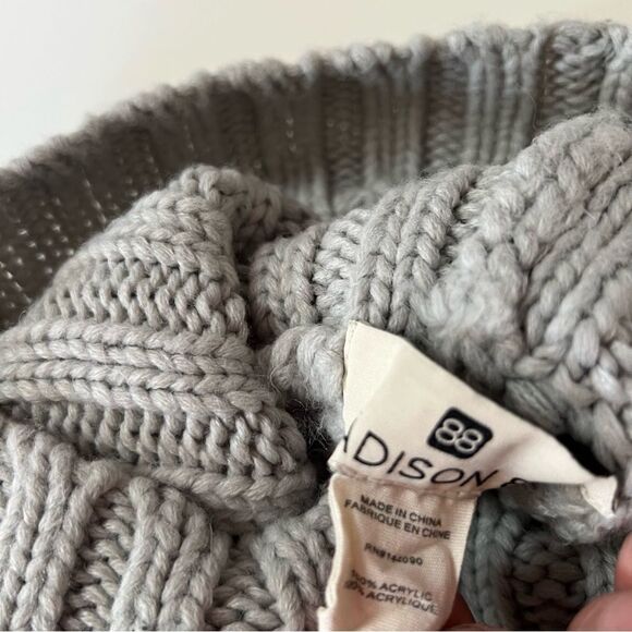 Anthropologie Madison 88 Chunky Knit Asymmetrical Cowl Turtleneck Poncho Sweater - Picture 4 of 5